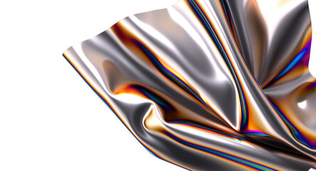 Aufkleber - Shimmering iridescent fabric drapes creating a captivating abstract design