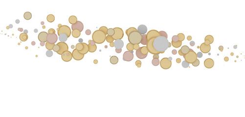 Poster - gold  Delight: Captivating 3D Illustration of Joyful gold Confetti