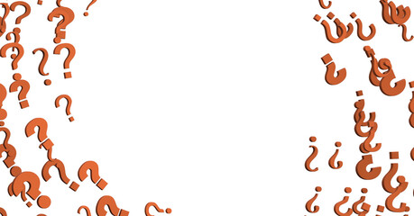 Poster - question marks, original 3d illustration