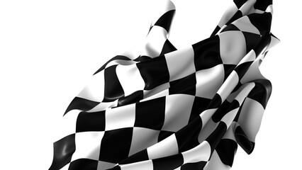 Poster - The checkered flag waves in the wind signaling the end of a race Victory is in sight