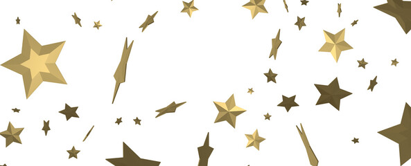 Aufkleber - Falling Christmas Star Show: Mesmeric 3D Illustration Depicting Falling Holiday Stargazing Spectacle