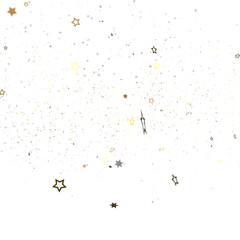 Aufkleber - Banner with golden decoration. Festive border with falling glitter dust and stars.
