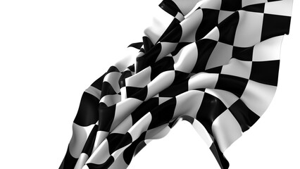 Poster - The checkered flag waves in the wind signaling the end of a race Victory is in sight