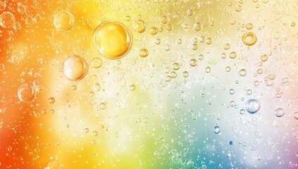 Wall Mural - Colorful background with bubbles, soap bubbles on a rainbow-colored background