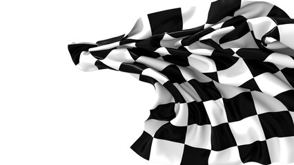 Aufkleber - The checkered flag waves in the wind signaling the end of a race Victory is in sight