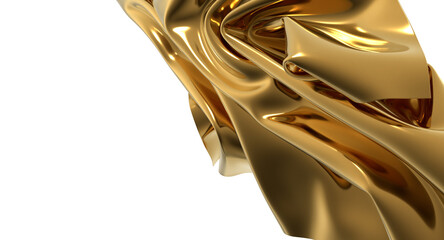 Poster - The golden folds of luxury gold luxury texture abstract design fabric