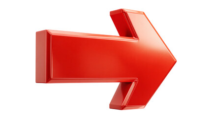 Poster - Red arrow sign direction right pointer navigation symbol next icon forward indicator glossy object on transparent background