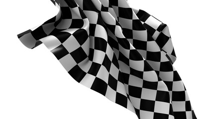 Poster - The checkered flag waves in the wind signaling the end of a race Victory is in sight