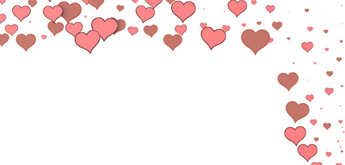 Leinwandbilder - realistic isolated heart confetti on the transparent background for decoration and covering. PNG