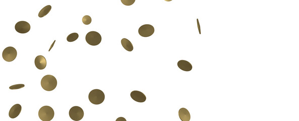 Fototapete - Golden Rainfall: Astonishing 3D Illustration of Golden Confetti Shower