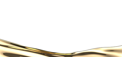 Aufkleber - Flying gold cloth isolated on white background 3D render