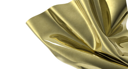Poster - Shiny golden fabric flowing and luxurious