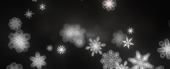 Poster - Enchanting Snowfall: Spectacular 3D Illustration Showcasing Falling Holiday Snowflakes