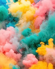 Aufkleber - Colorful powder explosion abstract art close-up studio shot vibrant hues dynamic composition artistic expression modern aesthetic
