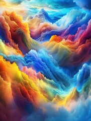 Aufkleber - Abstract Colorful Clouds Painting Style Digital Art Landscape Generative AI Background Texture Wallpaper