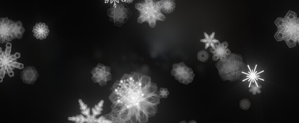 Aufkleber - Whirling Snowstorm: Astonishing 3D Illustration Depicting Descending Festive Snowflakes