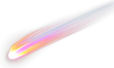 Wall Mural - Colorful Cosmic Comet with Radiant Trail Overlay Isolate on Transparent Background, cutout, png
