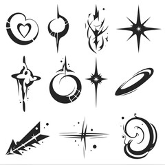 Fototapete - Abstract Symbol Collection: A diverse set of abstract symbols and shapes. These artistic designs provide versatile creative options for various visual projects.