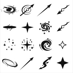 Fototapete - Cosmic Elements: A curated collection of intricately designed celestial elements and star symbols, embodying the vastness and mystery of the cosmos.
