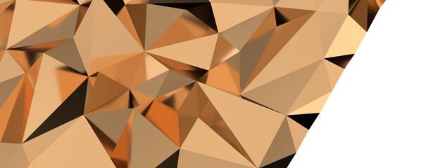 Poster - Abstract gold polygon background on texture