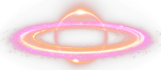 Wall Mural - Cosmic Echo Ring in Stylized Light with Galaxy Pulse Effects Isolate on Transparent Background, cutout, png