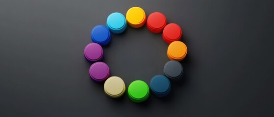 Poster - Colorful Speech Bubbles in Circle for Communication and Discussion