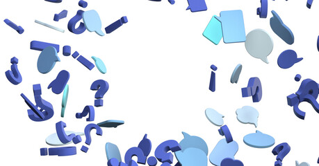 Poster - touching 3D rendering flying email icon with his fin