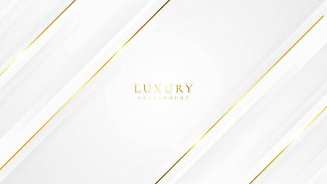 Abstract Luxury white and golden background with shining golden lines. Gold Curve on White