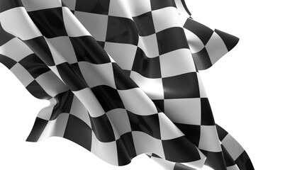Poster - The checkered flag waves in the wind a symbol of victory and the finish line