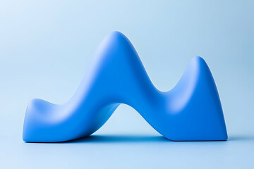 Wall Mural - abstract blue form on light blue background