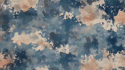 Poster - Abstract grunge texture background with blue beige and brown colors artistic distressed surface full frame close up