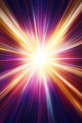 Poster - Abstract light burst with vibrant colors radiating from center in a dynamic and energetic style for background use