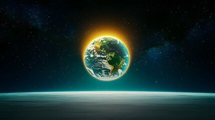 Wall Mural - glowing earth from space stunning night sky planet earth celestial background