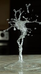 Poster - Water Splash Art High Speed Photography Abstract Liquid Sculpture Motion Freeze Close Up Studio Shot