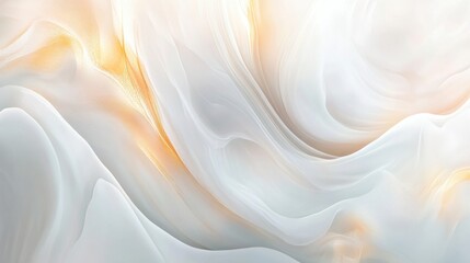 Poster - Abstract white and gold flowing silk texture close up artistic rendering studio shot background luxury