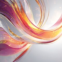 Poster - Abstract flowing waves of color and light, ethereal patterns creating movement and depth
