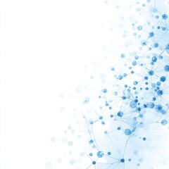 Aufkleber - Abstract blue network visualization on white background depicting data connection science technology and medical innovation