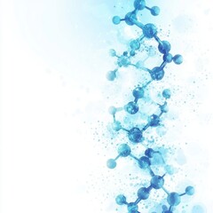 Poster - Molecular structure illustration on white background science and technology concept blue watercolor style graphic design