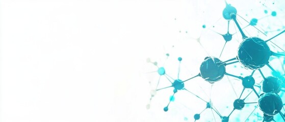Poster - Abstract Molecule Structure Illustration Showing Connectivity and Scientific Research on White Background Close Up