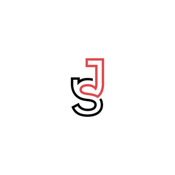 JS SJ Letter Logo Design with Modern Minimal Style.