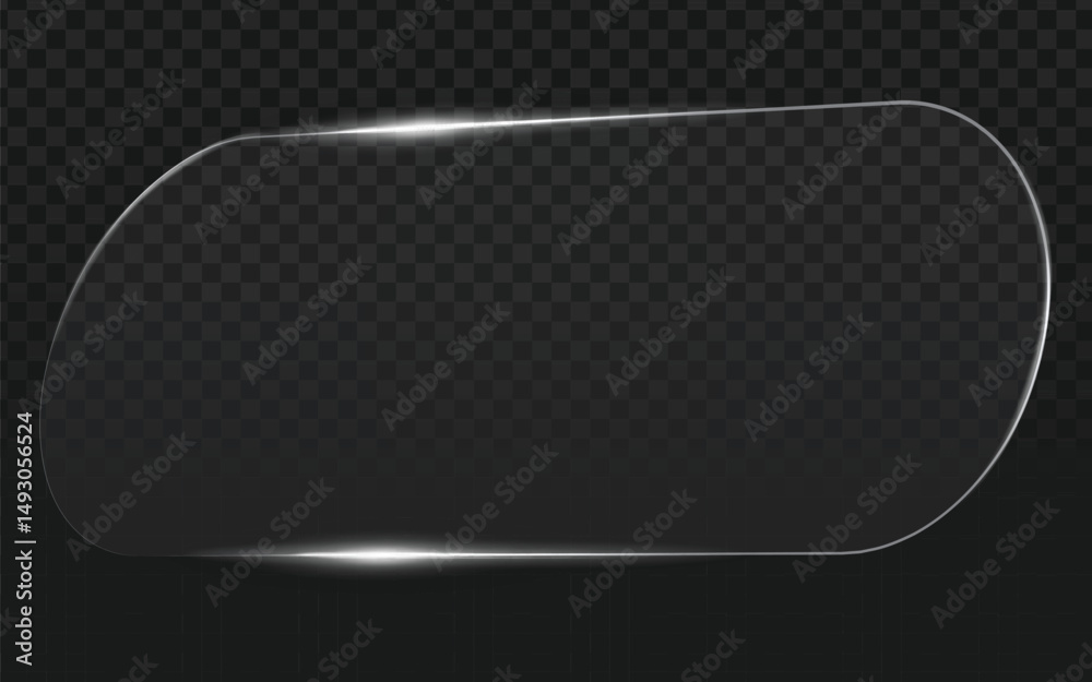 Glass Screen Rounded Praca wektorowa bez tantiem: Realistic vector graphic of a horizontal ...