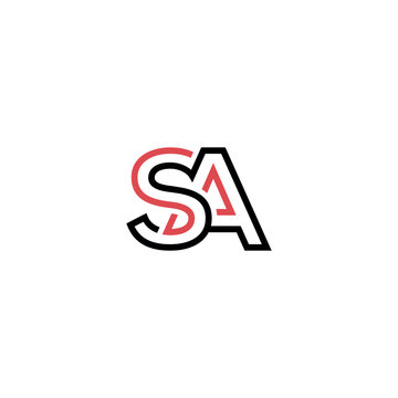 SA AS Letter Logo Design with Modern Minimal Style.