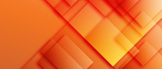 Fototapete - abstract orange geometric banner background with diagonal stripes and shadow