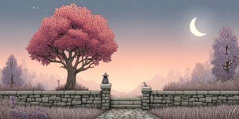 Aufkleber - A pixel art scene of a character leveling up through learning challenges in a retro game style