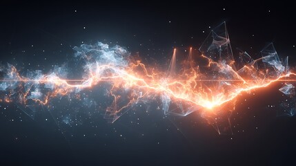 Fototapete - Abstract Representation of Energy Flow with Geometric and Luminous Accents