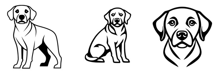 Poster - The canine symbol is depicted as a dog outline icon in a modern illustration isolated on white