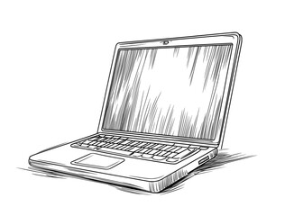 Poster - The icon of a laptop is depicted in flat style and isolated on a white modern background