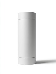 Aufkleber - White cylindrical container stands on white background studio shot for product mockup and branding presentation
