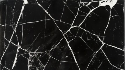 Poster - Black marble texture close up showing white veins running across surface studio shot for backgrounds and designs