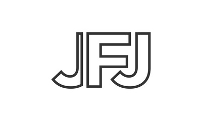 Poster - JFJ logo design template with strong and modern bold text. Initial based vector logotype featuring simple and minimal typography. Trendy company identity.